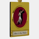 Tango Dancers in  stijl Verguld Banner Ornament (Rechts)