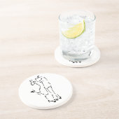 Tango Dancers Inktborstel ontwerp Zandsteen Onderzetter (Zijkant)