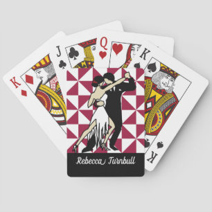 Tango Dancers op de Geometrische achtergrond van B Pokerkaarten