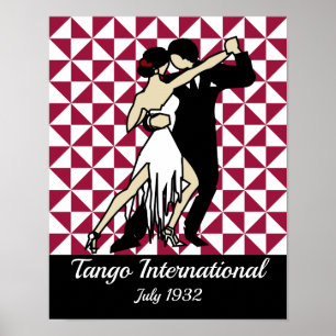 Tango Dancers op de Geometrische achtergrond van B Poster