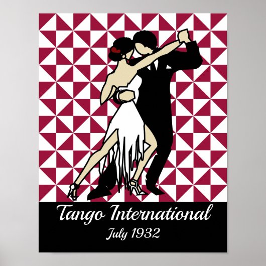 Tango Dancers op de Geometrische achtergrond van B Poster (Voorkant)