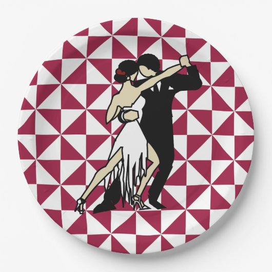 Tango Dancers Papieren Bordje (Voorkant)