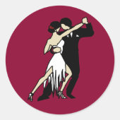 Tango Dancers Ronde Sticker (Voorkant)