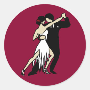 Tango Dancers Ronde Sticker