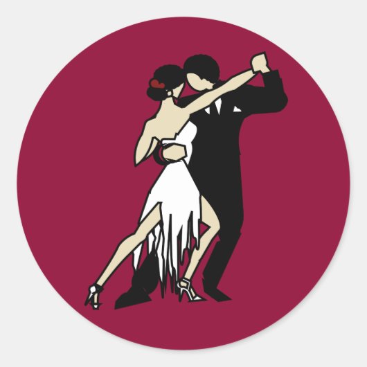 Tango Dancers Ronde Sticker (Voorkant)