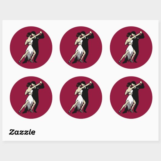 Tango Dancers Ronde Sticker (Vel)