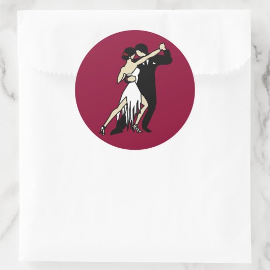 Tango Dancers Ronde Sticker (Tas)
