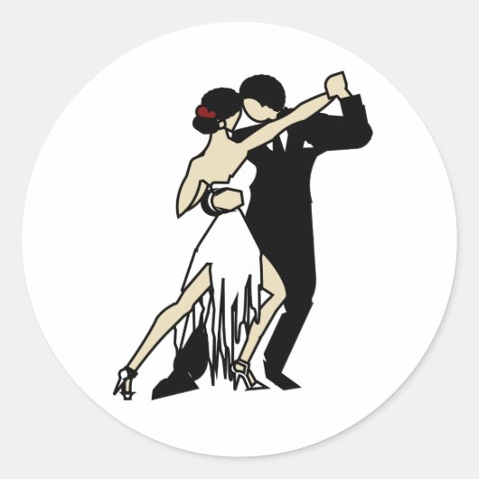  Tango Dancers Ronde Sticker (Voorkant)