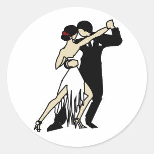 Tango Dancers Ronde Sticker