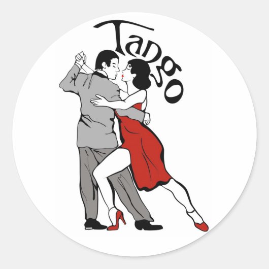 Tango Dancers Ronde Sticker (Voorkant)
