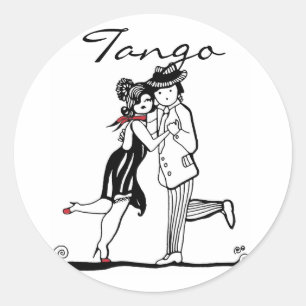 Tango Dancers Ronde Sticker