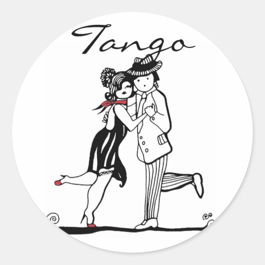 Tango Dancers Ronde Sticker (Voorkant)