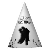 Tango Dancers Silhouette 1 Birthday Feesthoedjes (Voorkant)