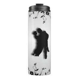 Tango Dancers Silhouette 1 Silver Thermosbeker