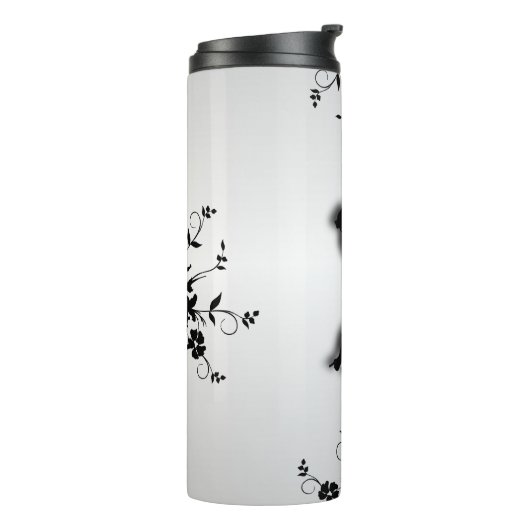 Tango Dancers Silhouette 1 Silver Thermosbeker (Gedraaid links)