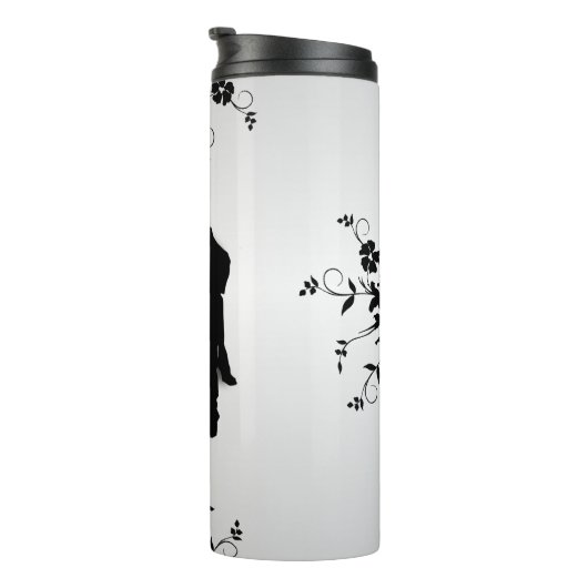 Tango Dancers Silhouette 1 Silver Thermosbeker (Geroteerd rechts)