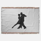 Tango Dancers Silhouette 2 Silver Deken (Voorkant)