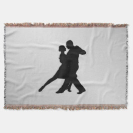 Tango Dancers Silhouette 2 Silver Deken