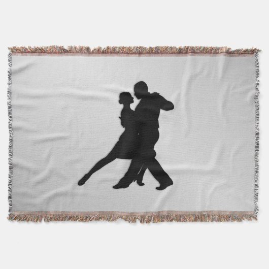 Tango Dancers Silhouette 2 Silver Deken (Voorkant)