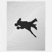 Tango Dancers Silhouette 2 Silver Fleece Deken (Voorkant)
