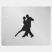 Tango Dancers Silhouette 2 Silver Fleece Deken (Voorkant (Horizontaal))