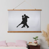 Tango Dancers Silhouette 2 Silver Hangend Wandkleed (Slaapkamer)