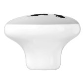 Tango Dancers Silhouette 2 Silver Keramische Knop (Zijkant)