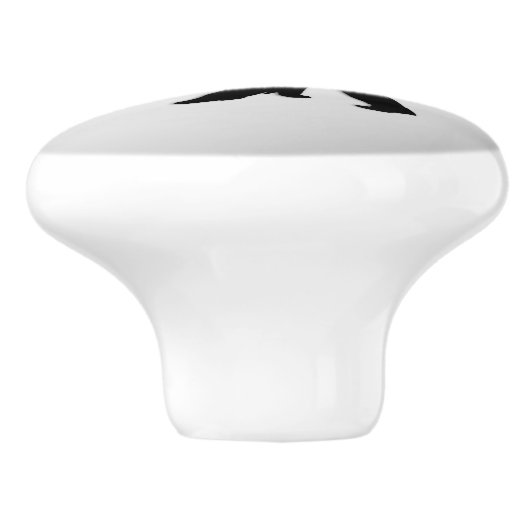 Tango Dancers Silhouette 2 Silver Keramische Knop (Zijkant)