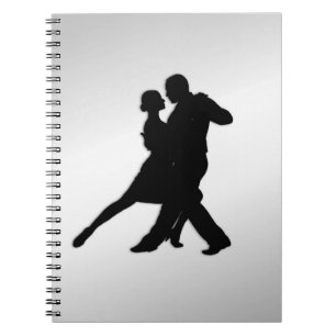 Tango Dancers Silhouette 2 Silver Notitieboek