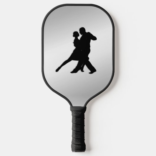 Tango Dancers Silhouette 2 Silver Pickleball Paddle (Voorkant)