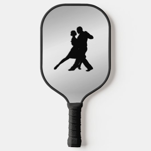 Tango Dancers Silhouette 2 Silver Pickleball Paddle (Achterkant)