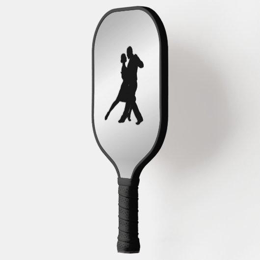 Tango Dancers Silhouette 2 Silver Pickleball Paddle (Links)