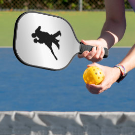 Tango Dancers Silhouette 2 Silver Pickleball Paddle