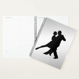 Tango Dancers Silhouette 2 Silver Planner