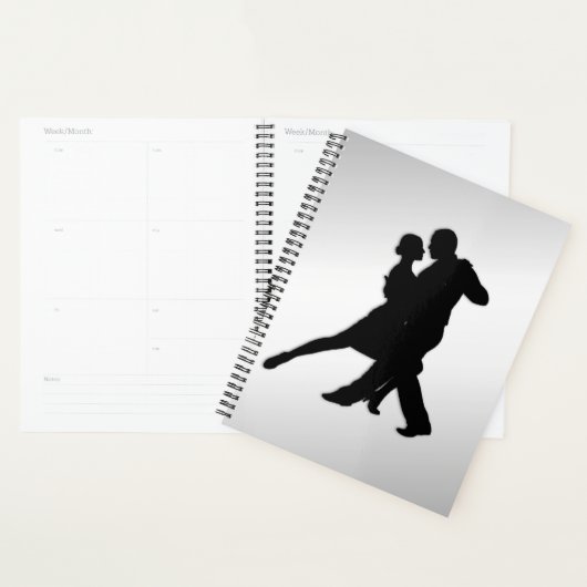 Tango Dancers Silhouette 2 Silver Planner (Display)