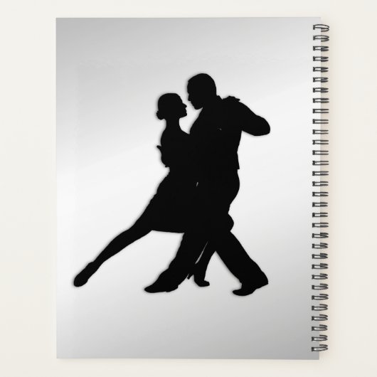 Tango Dancers Silhouette 2 Silver Planner (Achterkant)