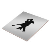 Tango Dancers Silhouette 2 Silver Tegeltje (Zijkant)