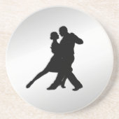 Tango Dancers Silhouette 2 Silver Zandsteen Onderzetter (Voorkant)