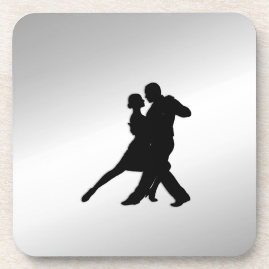 Tango Dancers Silhouette Bier Onderzetter (Voorkant)