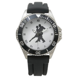 Tango Dancers Silhouette Horloge
