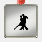 Tango Dancers Silhouette Metalen Ornament (Voorkant)