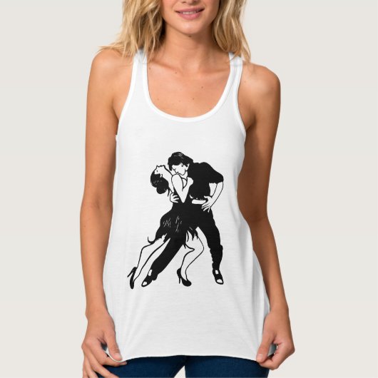 Tango Dancers Silhouette Tanktop (Voorkant)