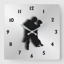 Tango Dancers Silhouette Twelve Numbers
