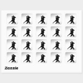 Tango Dancers Silhouette Vierkante Sticker (Vel)