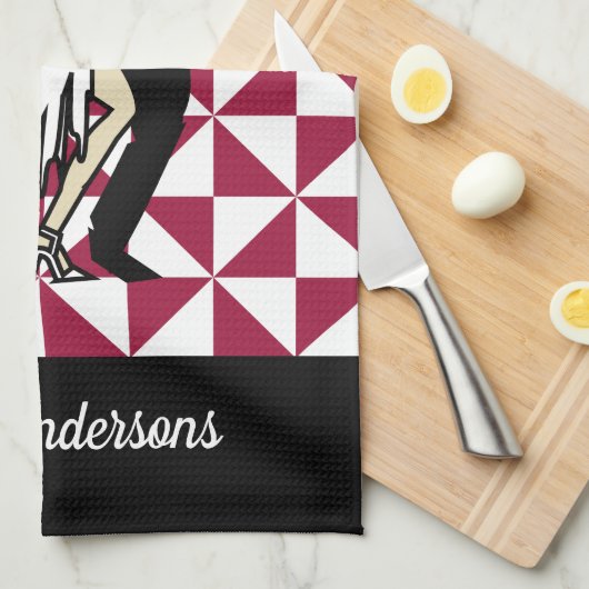 Tango Dancers Theedoek (Quarter Fold)