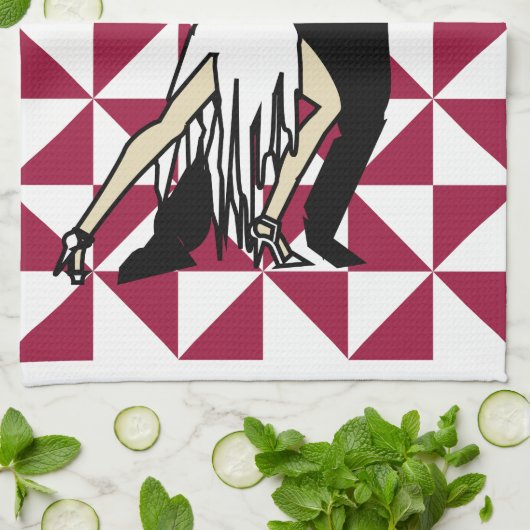 Tango Dancers Theedoek (Gevouwen)