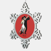 Tango Dancers Tin Sneeuwvlok Ornament (Rechts)