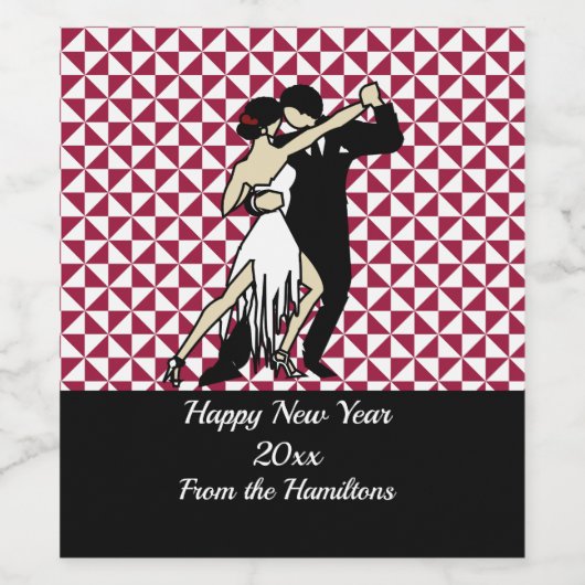 Tango Dancers Wijn Etiket (Enkel label)