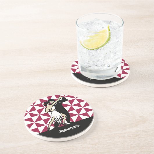 Tango Dancers Zandsteen Onderzetter (Zijkant)