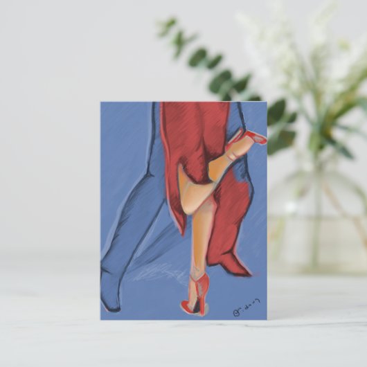 Tango Dancing Briefkaart (Staand voorkant)